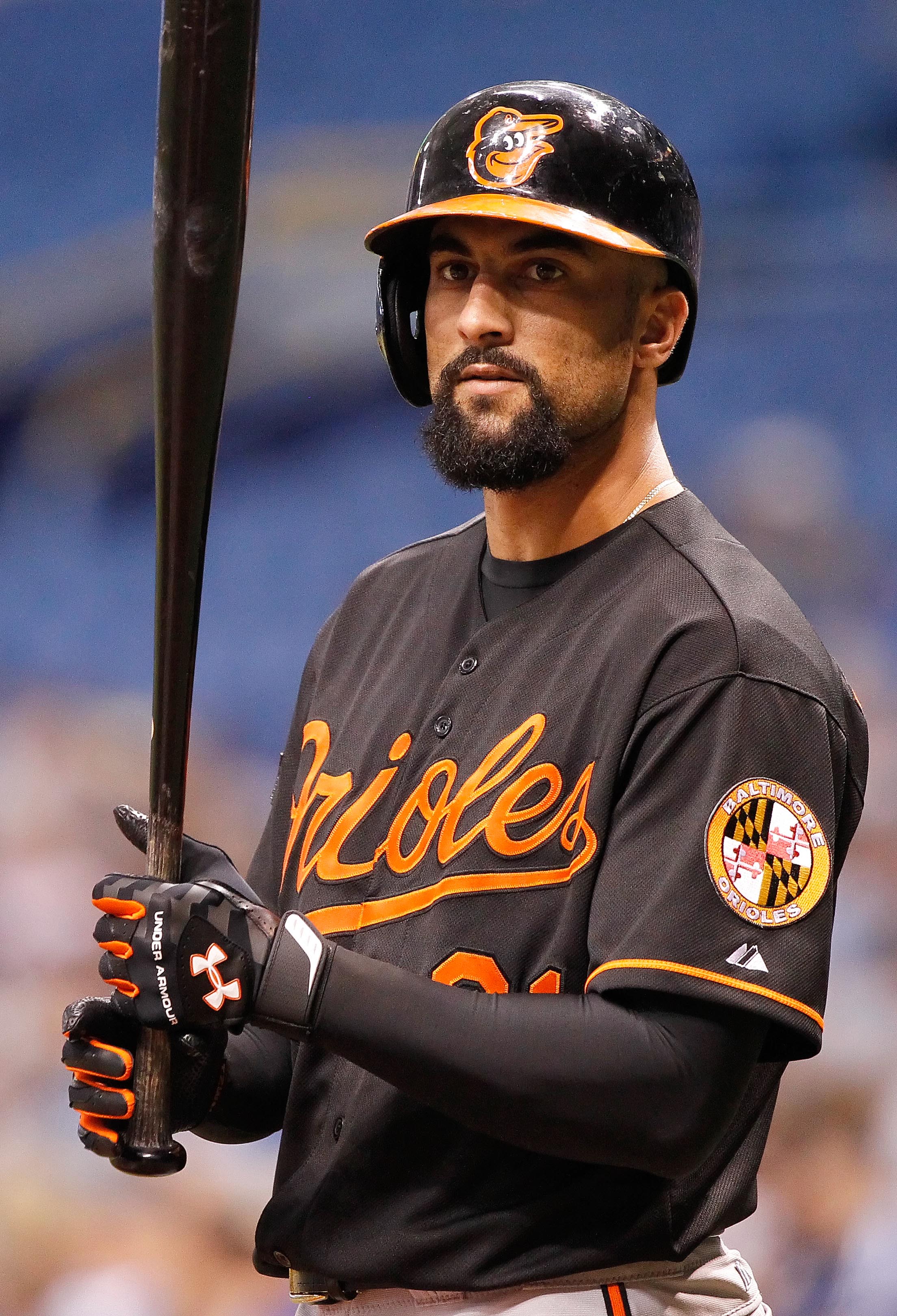 Nick Markakis with his wife and three sons