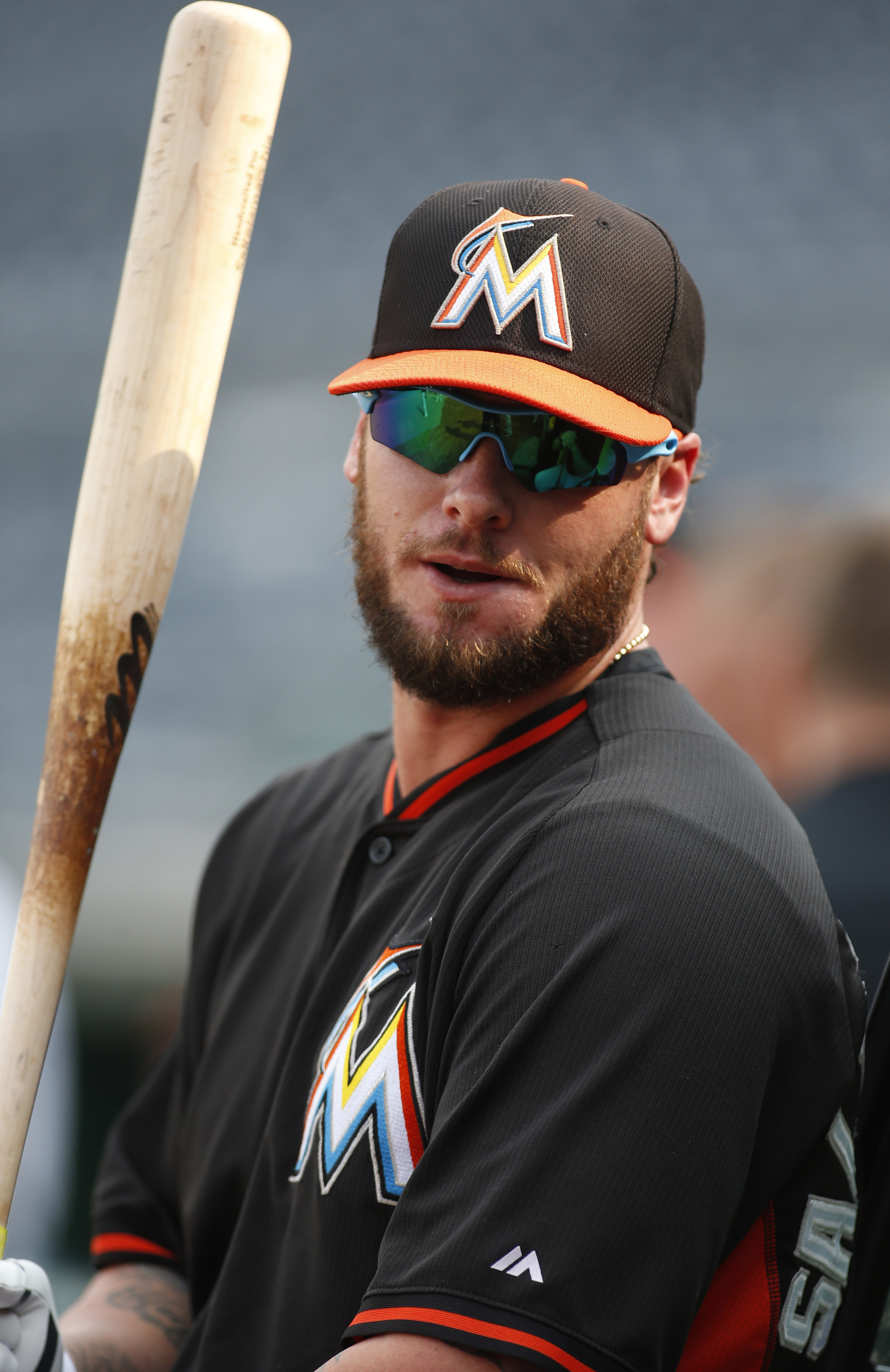 A detail photo of the jersey of Jarrod Saltalamacchia of the Arizona